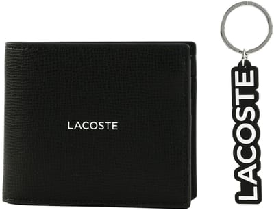 LACOSTE portemonnee sleutelhanger Billfold Key Ring Box Noir zwart