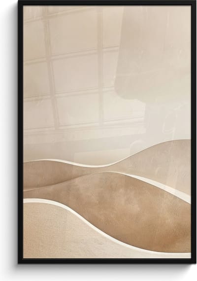 Poster in lijst - Fotolijst 80x120 cm - Posters - Beige - Natuur - Abstract - Modern - Posterlijst zwart - Decoratie - Wanddecoratie woonkamer - Muurdecoratie slaapkamer