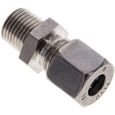 8L & R1/4'' RVS Rechte Knelfitting Buitendraad 315bar ISO 8434-1