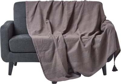 Homescapes Rajput sprei, 100% katoen, grijs, 255 x 360 cm
