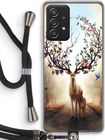Case Company® - Hoesje met koord geschikt voor Samsung Galaxy A52s 5G hoesje met Koord - Seasons Change - Telefoonhoesje met Zwart Koord - Bescherming aan alle Kanten en Over de Schermrand