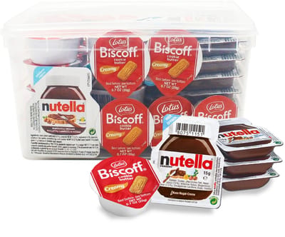 Lotus Biscoff & Nutella 980g - 56 porties - Mix van spreads met chocoladepasta, chocopasta en speculoospasta
