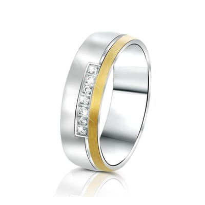 Lucardi Dames Vriendschapsring Maui - Ring - Cadeau - Staal - Zilver- en Goudkleurig