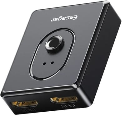 DrPhone SplitEdge - HDMI Splitter – 4K HDMI Switch - Twee-weg Splitter - Plug & Play - Zonder Externe Voeding - Dual Mode En Een-Knopsbediening - Zwart