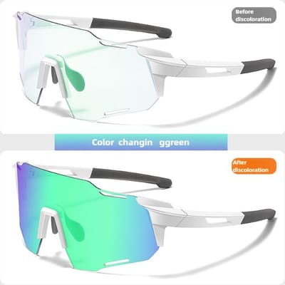 Lunettes de soleil automatiques changeant de couleur pour femmes Lunettes de course d'extérieur Coupe-vent Sable Route Voiture Équipement Sportif Tendance