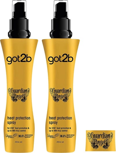 Schwarzkopf Got2b Guardian Angel Heat Protection Spray & Frizz Control - 2 x 200 ml - Vegan Formule - Hitte Bescherming Haarverzorging tot 220 °C