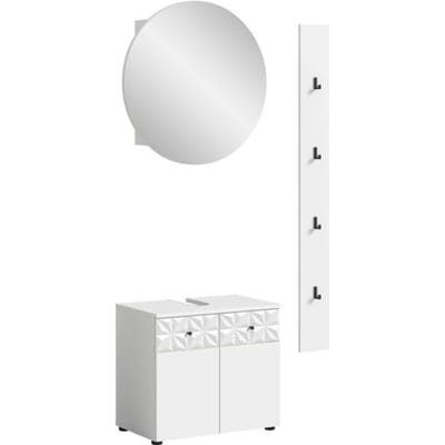 Prisma badkamercombinatie wit NB wit hoogglans MDF TZ - 37x60x187cm