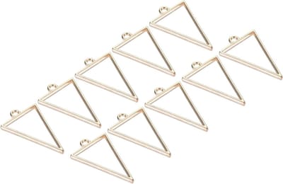 10 Stuks Open Randen voor Hars - Holle Mallen in Driehoekige Vorm voor DIY Ambachten, Hangers en Geperste Bloemen (Gouden Kleur)