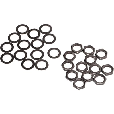 Moer en Ring Kit Instrument Socket Connector Bevestigingsmiddelen voor Elektrische Gitaar Bas M9 Binnendraad Gun grijze kleur