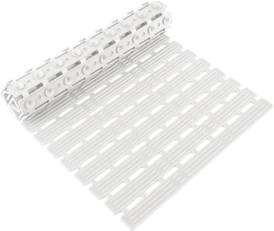 Antislip Badmat 68 x 40 cm - Machinewasbaar Douchemat met Zuignappen en Afvoergaten - Wit