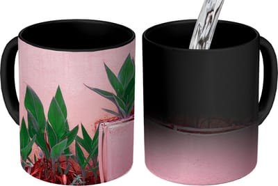 Magische Mok - Foto op Warmte Mokken - Koffiemok - Planten - Zomer - Verf - Magic Mok - Beker - 350 ML - Theemok