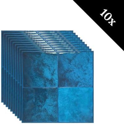 Plaktegel Deep blue vierkant 1mm