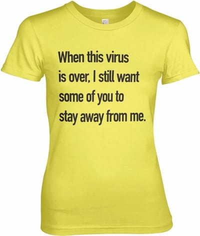 Hybris Stay Away From Me Girly Tee dames-T-shirt geel