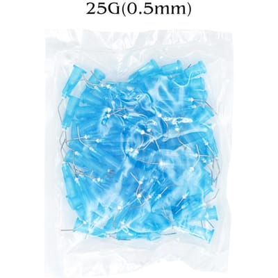 100 Stuks Tandheelkundige Irrigatie Gebogen Naaldtips 22/25G voor Sealer Etchingsmiddel Composiet Hars Zuur Reagens Leveringsspuit