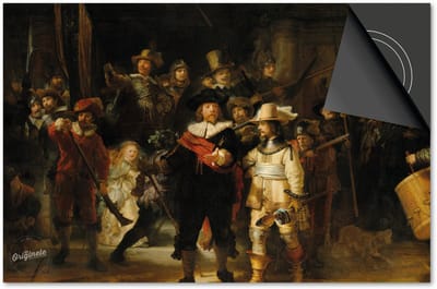Inductie Beschermer - inductiebeschermer - kookplaatbeschermer - Rembrandt - inductiemat - Nachtwacht print Exclusief 76x51,5cm