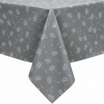 Protecttable - Tafelzeil Pluizenbloem Grijs 140x50cm - Tafelkleed Afwasbaar - Kunststof