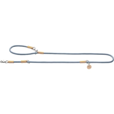 HUNTER Verstelbare hondenriem Malia, duifblauw/beige 200cm lang, 10mm breed