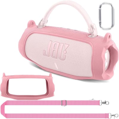 Draagbare Ultralichte Silicone Beschermhoes voor JBL Charge 6 Bluetooth Speaker met Carabiner en Schouderband, Ideaal voor Reizen en Bescherming