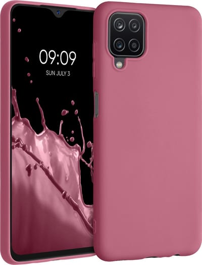 kwmobile telefoonhoesje geschikt voor Samsung Galaxy A12 - Hoesje voor smartphone - Back cover in donkerroze