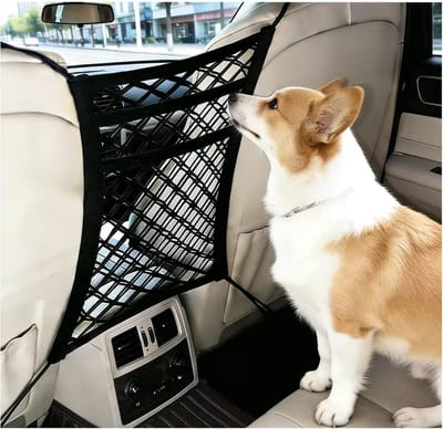Huisdier Barrière Hond Auto Netto Barrière met Auto Veiligheid Mesh Organizer Baby Rekbare Opbergtas Universeel voor Auto's, SUV's -Eenvoudig te installeren, veiliger om te rijden met