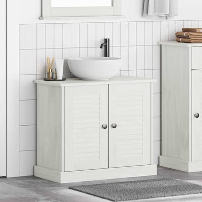 vidaXL - Wastafelkast - VIGO - Wit - en - Antiek - Wit - 68 - x - 34 - x - 59 - cm