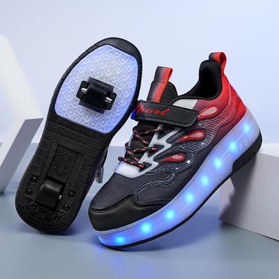 Chaussures de course pour enfants, patins à roulettes, chaussures pour filles, chaussures de course à quatre roues, patins invisibles pour étudiants avec roues 40 gray