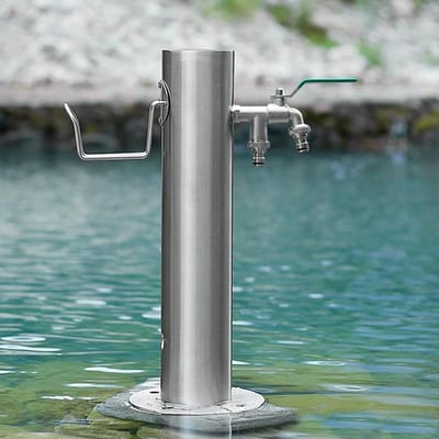 Vrijstaande Waterkolom - Buiten Huis Kraan - Water Geven Tuin - Vriesvrij Ontwerp - 50 of 86cm - Zilverkleurig