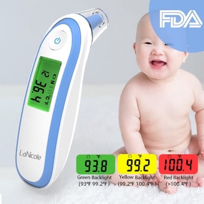 LaNicole®-Infrarood-oor-voorhoofd-thermometer-Blauw-koorts-lichaamstemperatuur-baby-lichaamstherm-volwassen-kindometer