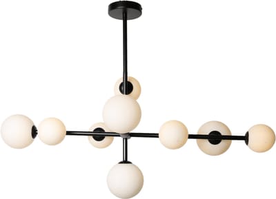 Roterende hanglamp | 9 lichtpunten | Zwart | G9