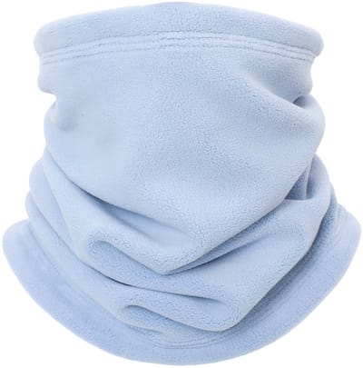 Verstelbare Fleece Nekwarmer – Winter Buff Sjaal met Drukknopen, Warme Nekmuts voor Heren & Dames - Blauw