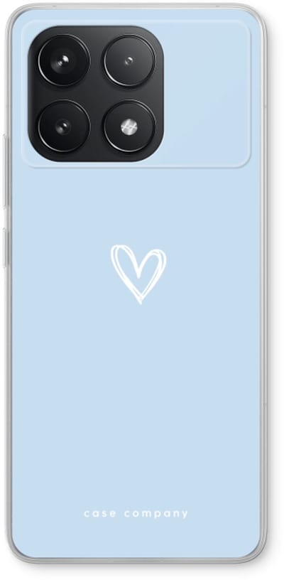 Case Company® - Hoesje geschikt voor Xiaomi Poco F6 Pro hoesje - Klein Hart Blauw - Soft Cover Telefoonhoesje - Bescherming aan alle Kanten en Schermrand