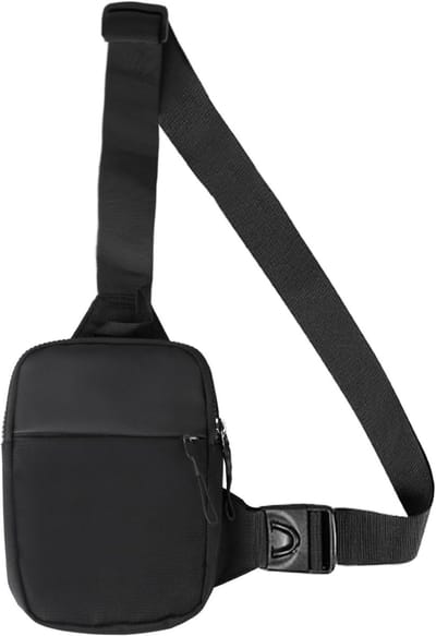 Dailygoody - Zwarte Sling Crossbody Schoudertas - Compact en Lichtgewicht - Uniseks - Ideaal voor Reizen en Outdoor Activiteiten - Casual Dagrugzak - ...