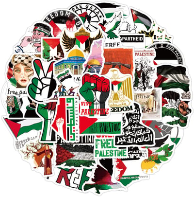 50 Delige Palestina Stickers - Palestijnse Stickers - Support Palestine – Stickers voor laptop - 6x6CM -LOUZIR