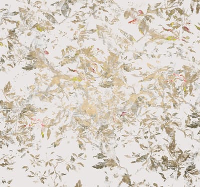 Fotobehang - Golden Feathers 300x280cm - Vliesbehang