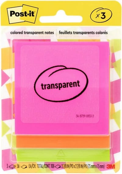 Transparante Plaknotities Assorti Kleuren Voor Boeken En Papieren