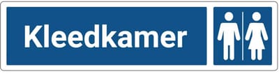 Gezamenlijke kleedkamer deurbordje met zelfklevende strip | Forex Re materiaal | 20 x 5 cm