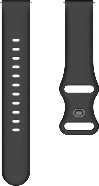 Siliconen bandje - geschikt voor Amazfit GTS / GTS 2(E) / GTS 2 Mini / GTS 3 / 4 (Mini) / Bip (S) / Bip U (Pro) / Bip Lite / Bip 3 (Pro) / GTR 42 mm / Pop (Pro) / Active (2) - zwart