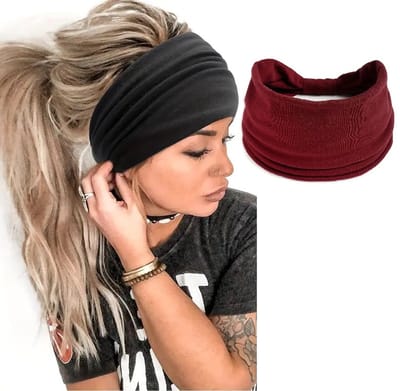 Luxe Hoofdband I Headband Dames I Elastische Zweet Absorberende Hoofdband I Yoga, Sport & Fitness I Rood