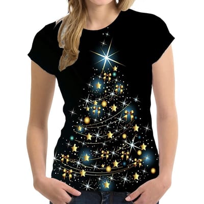 Kerst Mode Streetwear Dames T-shirts 3D Print O-Hals Oversized Korte Mouw T-shirt Harajuku Y2k Tops Tees Dameskleding 6XL