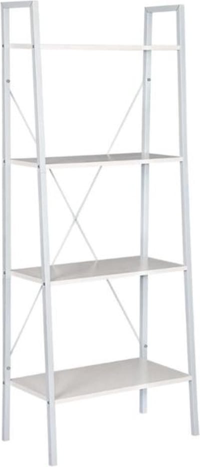 Boekenkast 60x35x148cm Wit - Industrieel, Hout en 4 lagen - Voor Dagelijks Gebruik, Thuis en Professioneel Gebruik