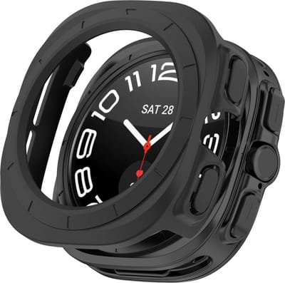 By Qubix - Hard case (open front) - Zwart - Geschikt voor Samsung Galaxy Watch Ultra / Ultra 2 - 47mm