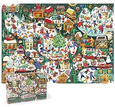 1000 stukjes puzzel - Kerstmis geïllustreerd thema - Familie plezier puzzel voor volwassenen en kinderen