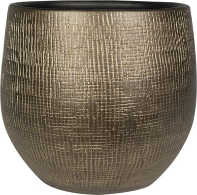 Ter Steege Plantenpot/bloempot - keramiek - metal goud - D28 x H29 cm
