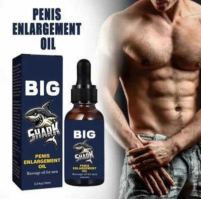 Big Shark Massageolie voor Mannen – 100% Natuurlijk – Verzorgende & Hydraterende Intieme Massageolie