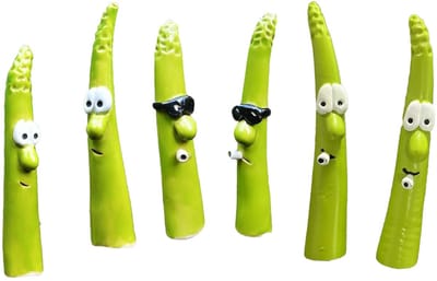 Ynkkvre - Handgemaakte decoratie - Gartenstecker aus Kunstharz - Milieuvriendelijke gastgeschenken - Gartenstecker met plantenvormen - UV-bestendig Weerbestendig Materiaal - DIY Personaliseerbaar - Set van 6 Stuks - Geschikt voor Tuin en Interieur