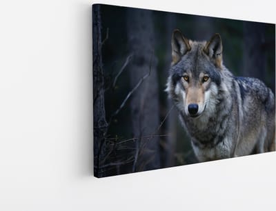 Saammp - Canvas Schilderij - Wolf - Dieren - Natuur - 30x20 - Foto op canvas - Wanddecoratie - muurdecoratie Woonkamer - Slaapkamer decoratie - Canvas Print