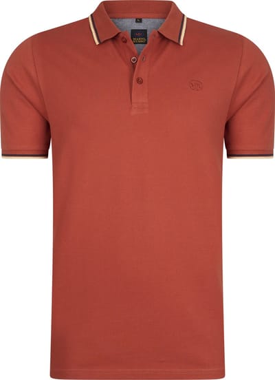 Mario Russo Polo shirt Edward - Polo Shirt Heren - Poloshirts heren - Katoen - Burnt Oranje