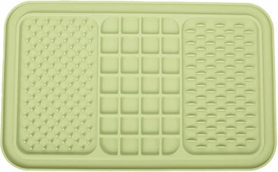 Famanu – Likmat voor honden/katten - Tripple Design Slow Feeding Lick Mat met Zuignappen voor Huisdier Traktaties en Voedsel (Anti-slip - Food Grade Siliconen) - Groen