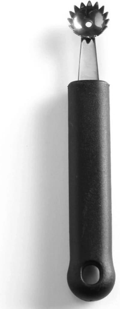 HENDI Gekartelde meloenbolletjeslepel – 150 mm – zwart – roestvrij staal