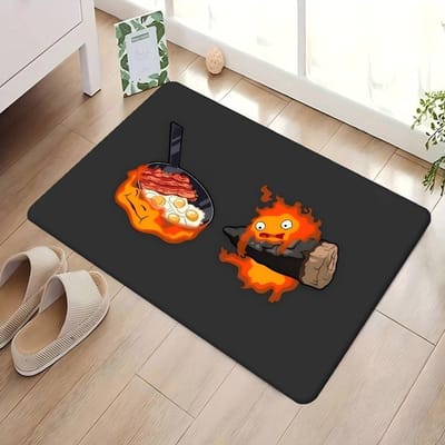 Vlamdemon C-Calcifer Vloermat Rechthoek Antislip Huis Zacht Badmat Voordeur Binnen Buiten Mat Welkom Deurmat 40x60 cm